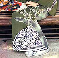 Kimono with Stream and Cherry Tree motif